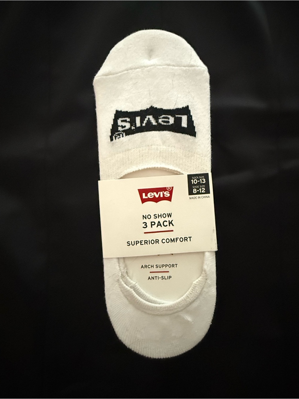 Levi's White No-Show Athletic Socks - Logo Accent